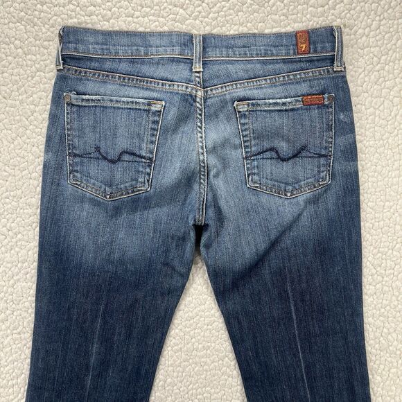 7 For All Mankind Bootcut Jeans Women’s Size 29 (30x33) Blue Boho Western Rodeo - Picture 4 of 14